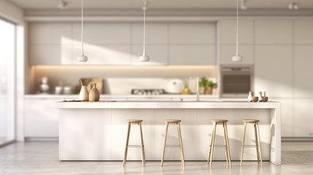 Blur background interior design, scandinavian minimalistic classic kitchenの素材