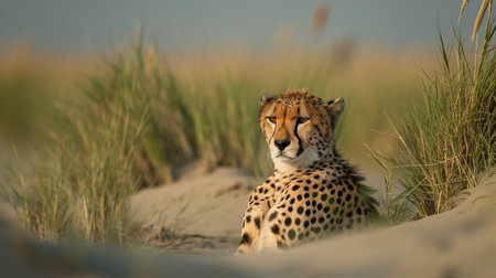 cheetah in dunesの素材