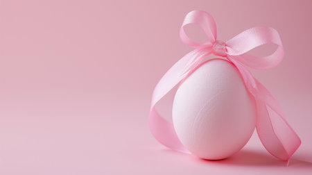 creative composition with pink easter egg and bowの素材