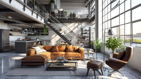 Modern living room in house with contemporary interior designの素材