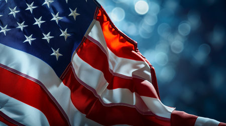 smooth blur of american flag scheme frameed background. AI Generativeの素材