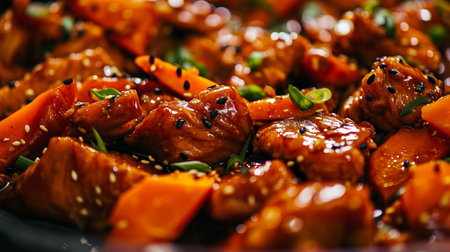 Jeyukbokkeum, Korean style stir fried pork, sliced pork marinated in spicy gochujangの素材