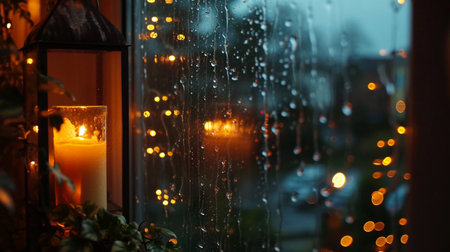 Condensation water drops on the window, wet glassの素材