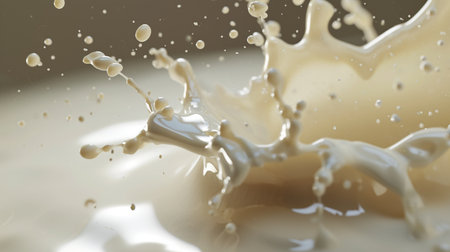 Realistic milk splashes or wave with drops and splattersの素材