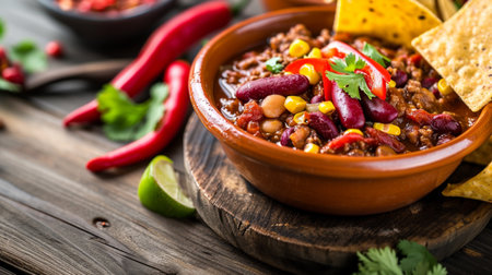 Chili con carne, traditional dish of mexican cuisineの素材