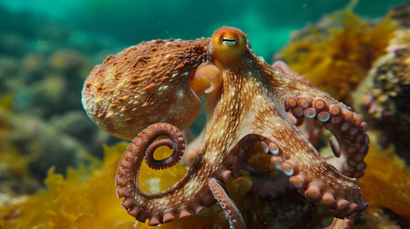 Common octopus. (Octopus vulgaris). Wildlife animalの素材