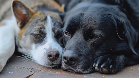 background Cat and dog banner friendshipの素材