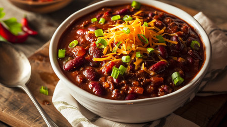 Homemade Organic Vegetarian Chili with Beansの素材