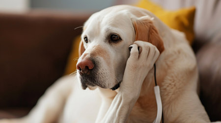 Beauty labrador dog, cute puppy petの素材