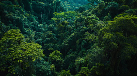 rainforest with deep jungle with river in Southeast Asiaの素材
