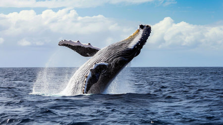 whale in half air half skyの素材