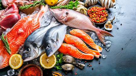 Fresh fish and other seafoodの素材