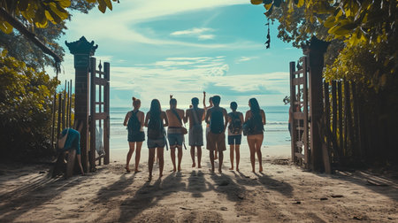 Pangandaran beach tourist attractionの素材