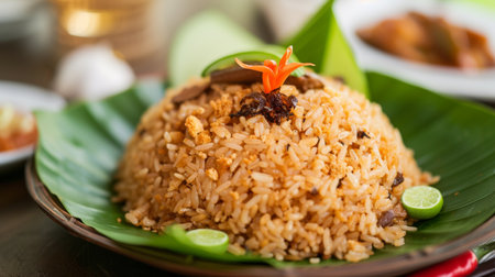 Nasi Kebuli, Spice Arabian Rice with Clove, Cinnamon, and Garlicの素材