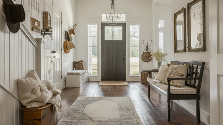 shabby chic, modern farmhouse entrywayの素材