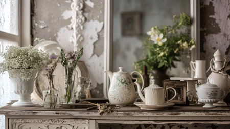 Vintage home arrangement, shabby chicの素材