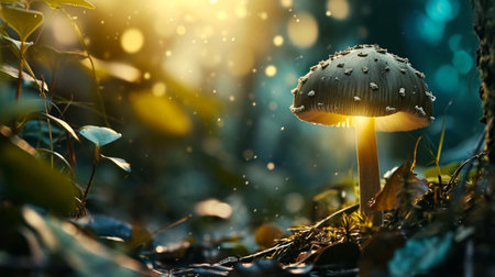 Mushroom Light, Fantasy Mushroom, Jungle, Forest Mushroom, Jungle Backgroundの素材