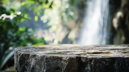 empty abstract small stone podium for product display, for natural cosmetic products. AI Generativeの素材