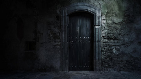Ancient door of dark roomの素材
