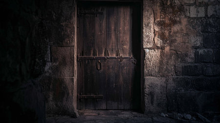 Ancient door of dark roomの素材