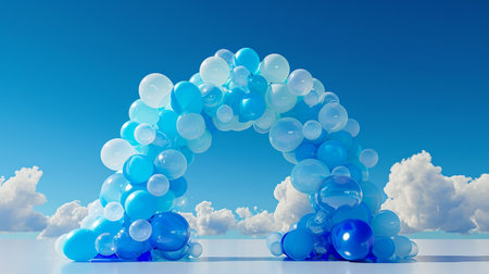 Arc made of balloons, balloon gate, portalの素材