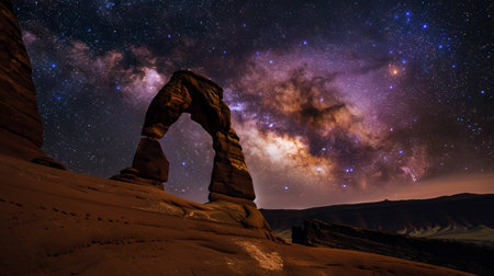 Delicate Arch under the Milky Wayの素材