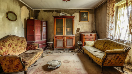 Old living room in country houseの素材