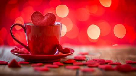 Red heart shaped coffee cupの素材