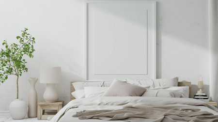 Mockup frame in living room interior, coastal interiorの素材