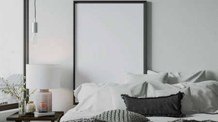 cozy home interior background, coastal style bedroomの素材