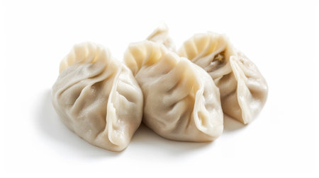 Chinese dumpling on white backgroundの素材