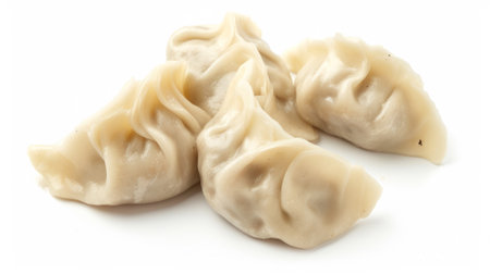 Chinese dumpling on white backgroundの素材