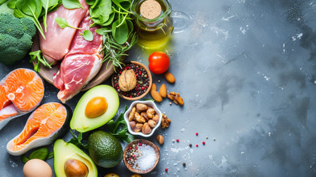 Healthy and detox food concept. Ketogenic dietの素材