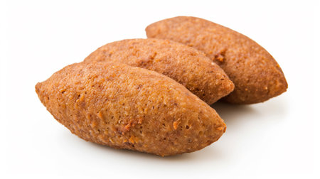 Meat Lebanese Kibbeh Fried Kibbe Balls white backgroundの素材