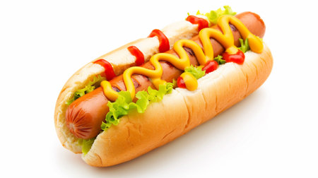 hot dog isolated on white backgroundの素材