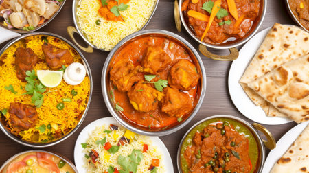 Dishes and appetizers of indian cuisineの素材