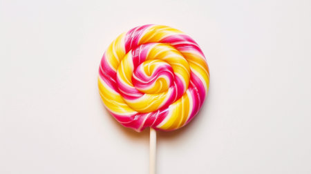 closeup lollipop on white backgroundの素材