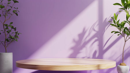 Purple Background Product Studio Podium Wall Scene Abstract Mockup Kitchen Table Cosmeticの素材