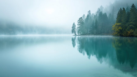 Ethereal Lake Blue sky reflected in a smoothの素材