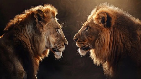 Artistic Animal Encounters, Creatures Posing in Studio Spotlightの素材