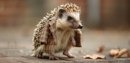 Chic and Spiky, Fashionable Hedgehog Ready for a Strollの素材