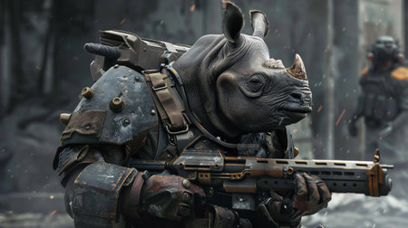 Badass Rhino in Battle Ready Gearの素材