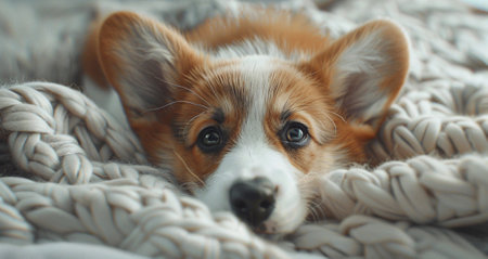 Charming Corgi Pup, Adorable Fluffy Ball of Joyの素材