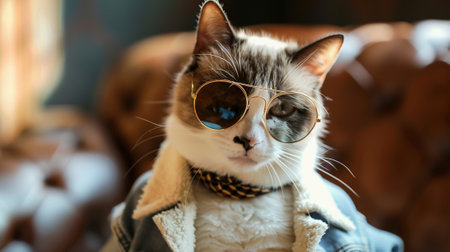 Chic Cat, Stylish Feline Flaunting Latest Fashion Trendsの素材