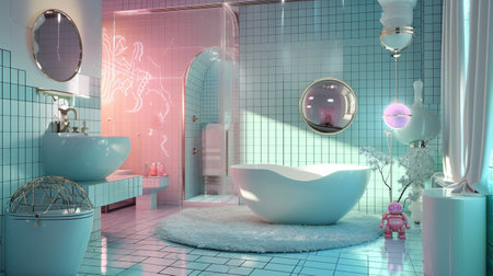 robotic accessories, and fun, tech savvy bathroom space accentsの素材