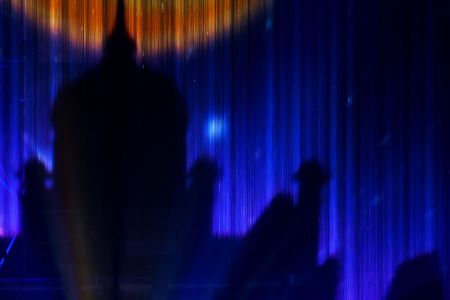 Image of the palace projected on the water wallの写真素材