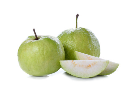 Guava tropical fruit on white backgroundの写真素材