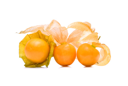 Cape gooseberry, physalis isolated on white background.の写真素材