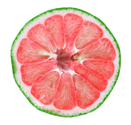 Fresh pomelo fruit isolated on white backgroundの写真素材