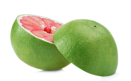 Fresh pomelo fruit isolated on white backgroundの写真素材